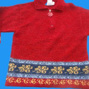 VINTAGE Red Sweater Girls 4T